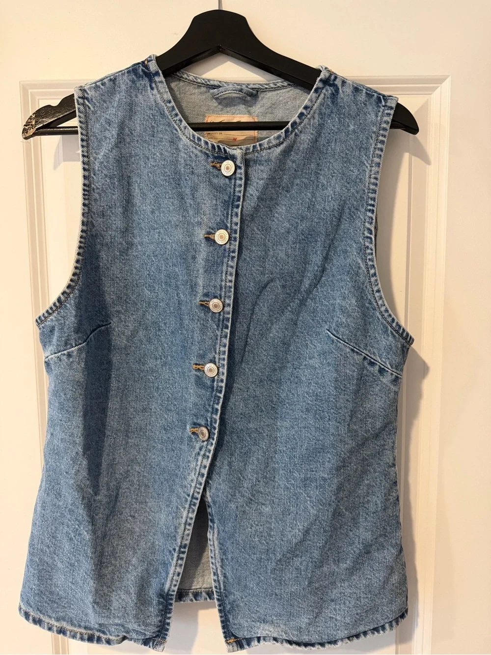 Free People Light Blue Denim Top